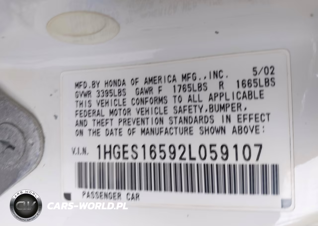 2002 Honda Civic Lx VIN:1HGES16592L059107 - 9