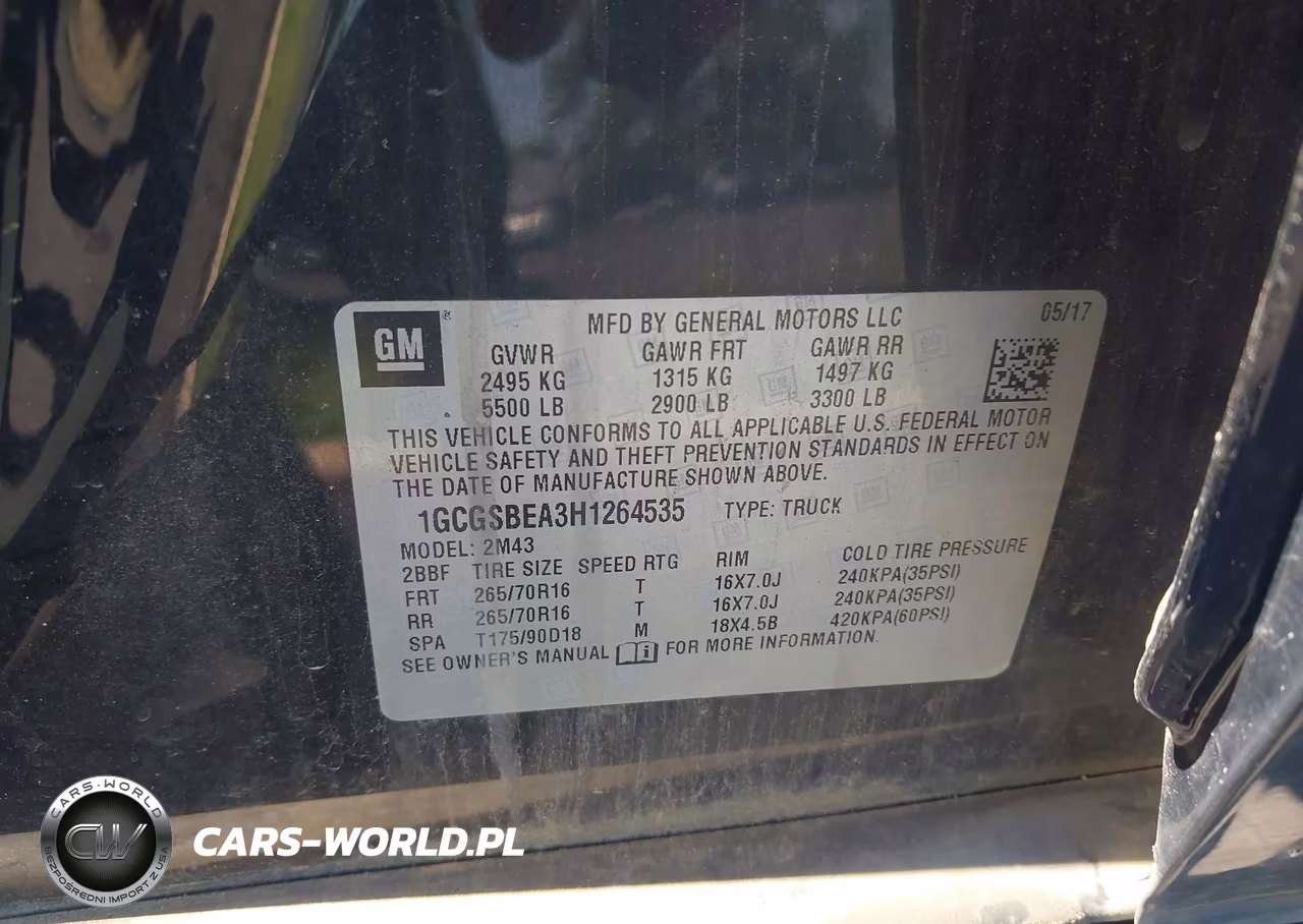 2017 Chevrolet Colorado 2Wd Wt VIN:1GCGSBEA3H1264535 - 9