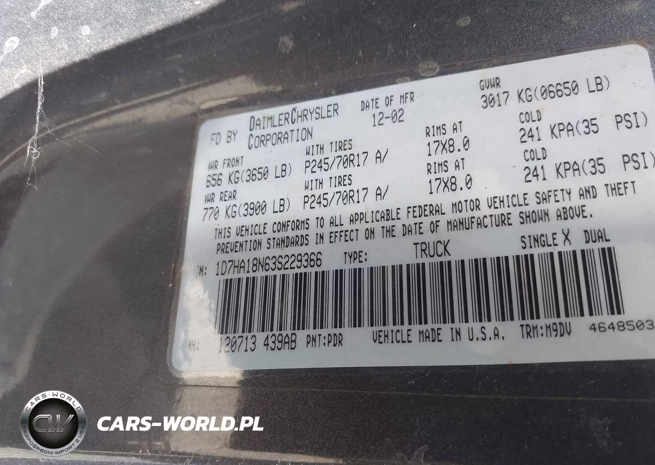 2003 Dodge Ram 1500 Slt-Laramie-St VIN:1D7HA18N63S229366 - 9