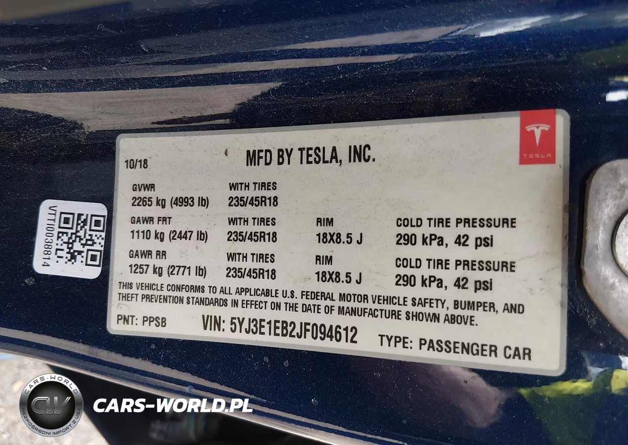 2018 Tesla Model 3 Long Range-Performance VIN:5YJ3E1EB2JF094612 - 9