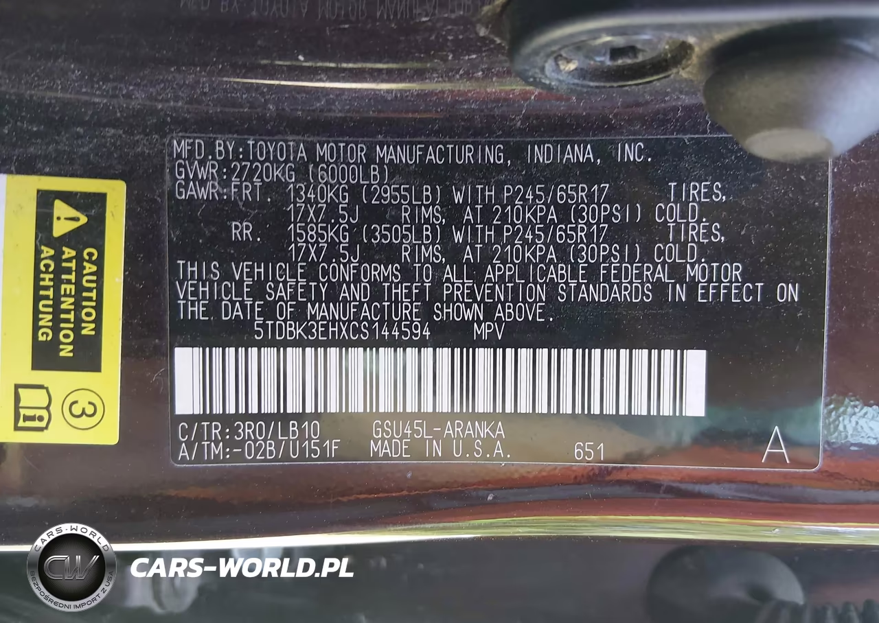2012 Toyota Highlander Se V6 VIN:5TDBK3EHXCS144594 - 9