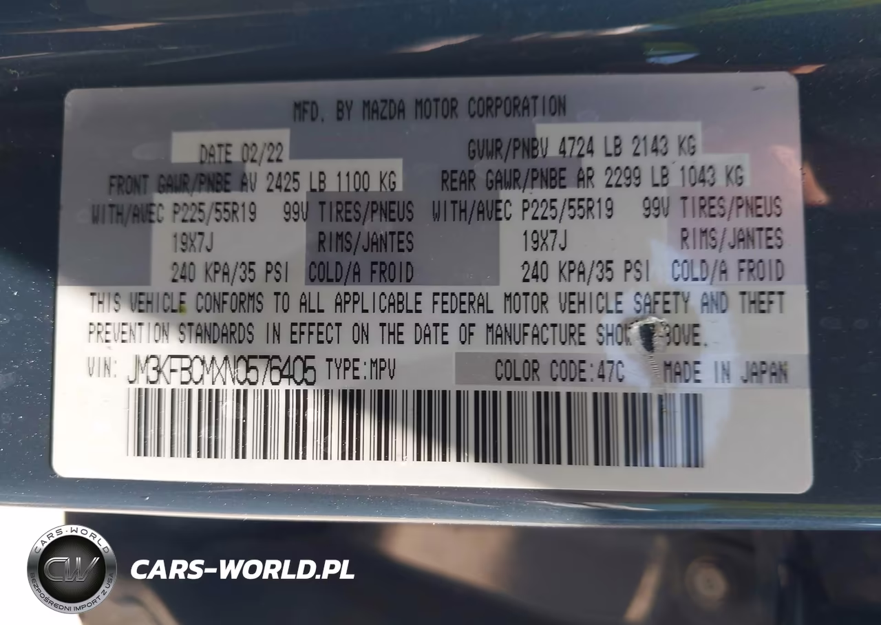 2022 Mazda Cx-5 2.5 S Carbon Edition VIN:JM3KFBCMXN0576405 - 9