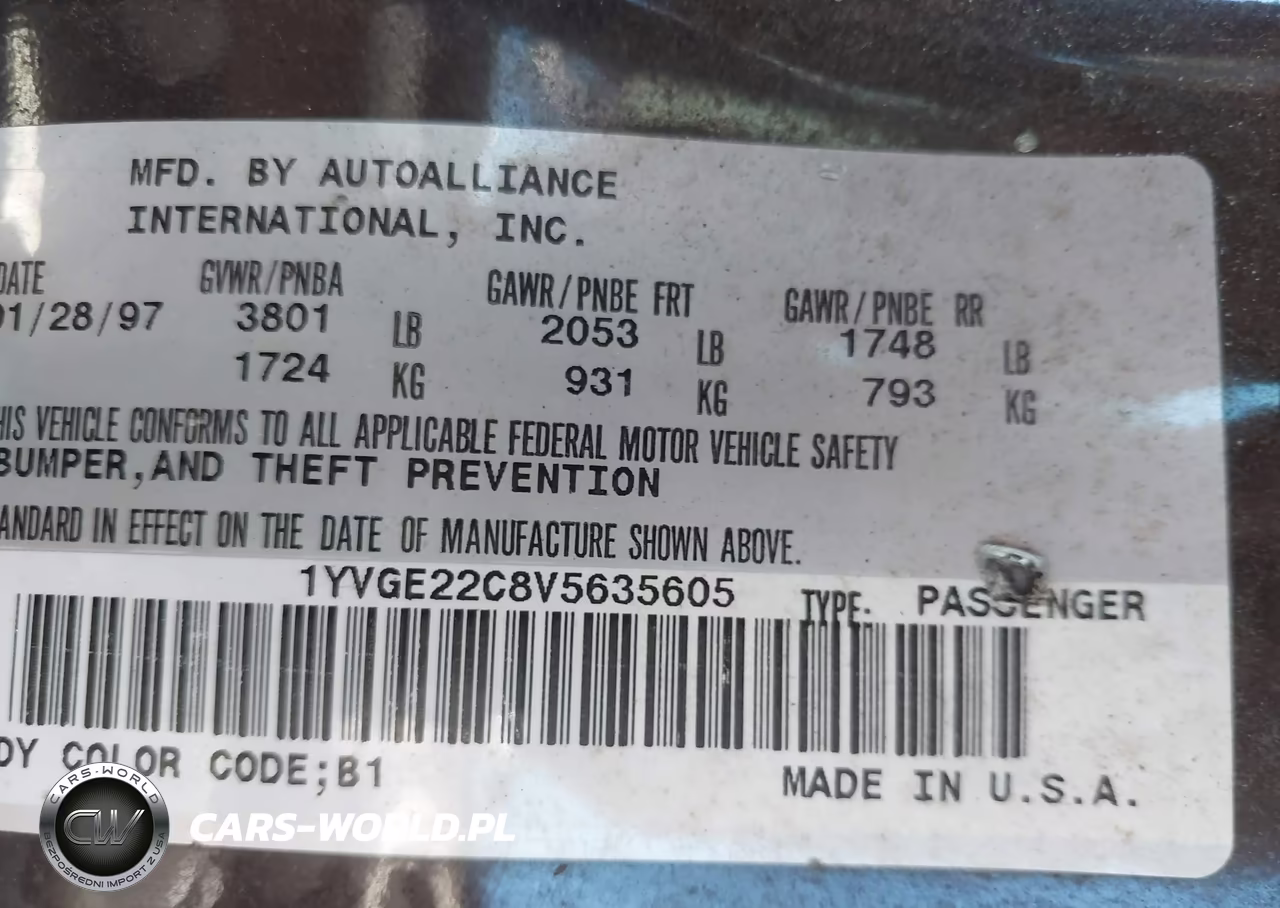 1997 Mazda 626 Dx-Lx VIN:1YVGE22C8V5635605 - 9