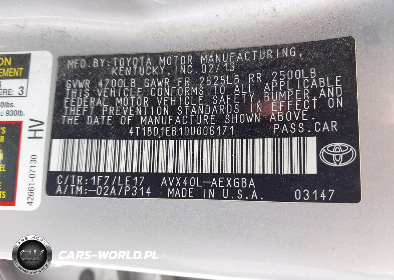 2013 Toyota Avalon Hybrid Xle Touring VIN:4T1BD1EB1DU006171 - 9