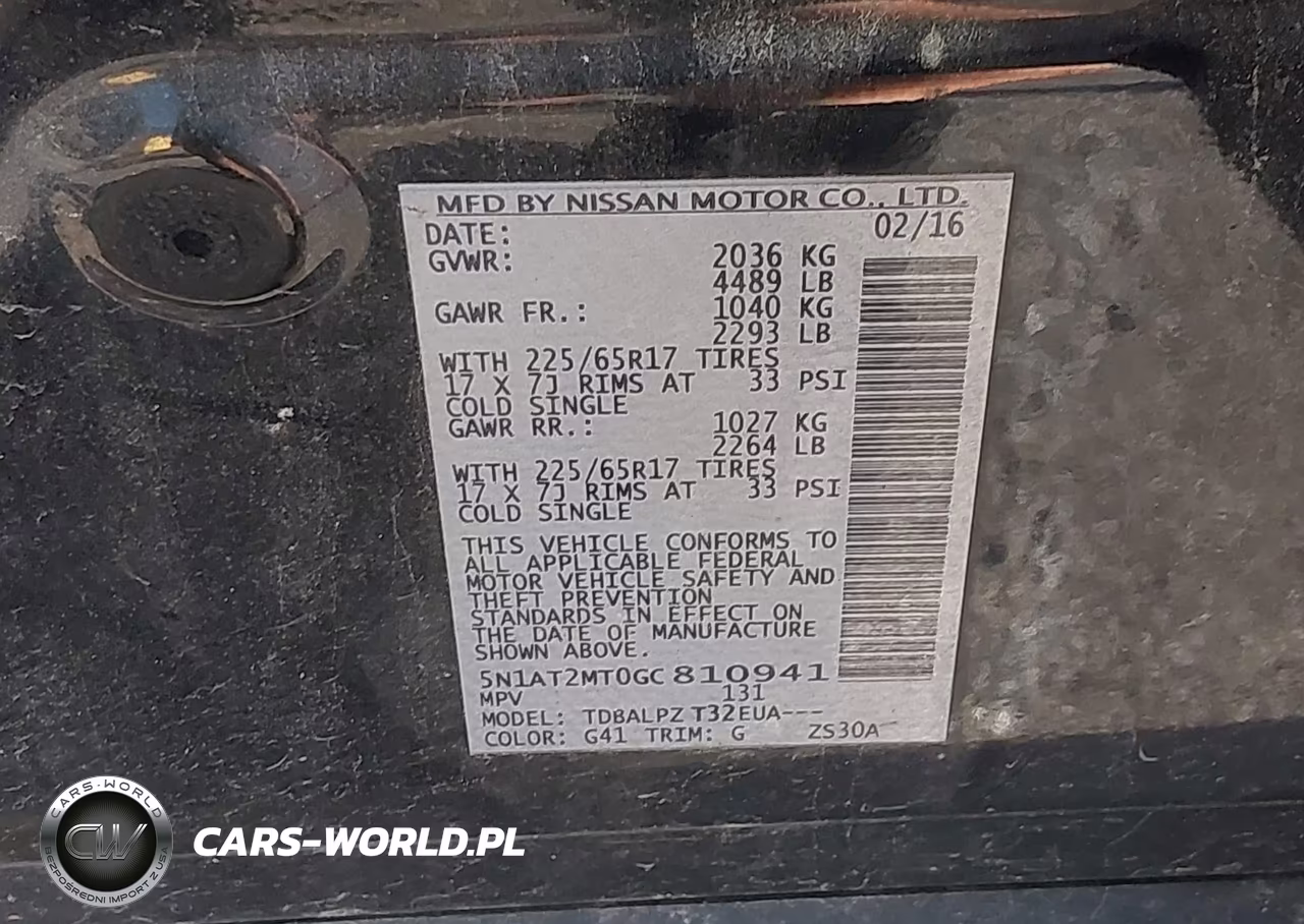 2016 Nissan Rogue S-Sl-Sv VIN:5N1AT2MT0GC810941 - 9