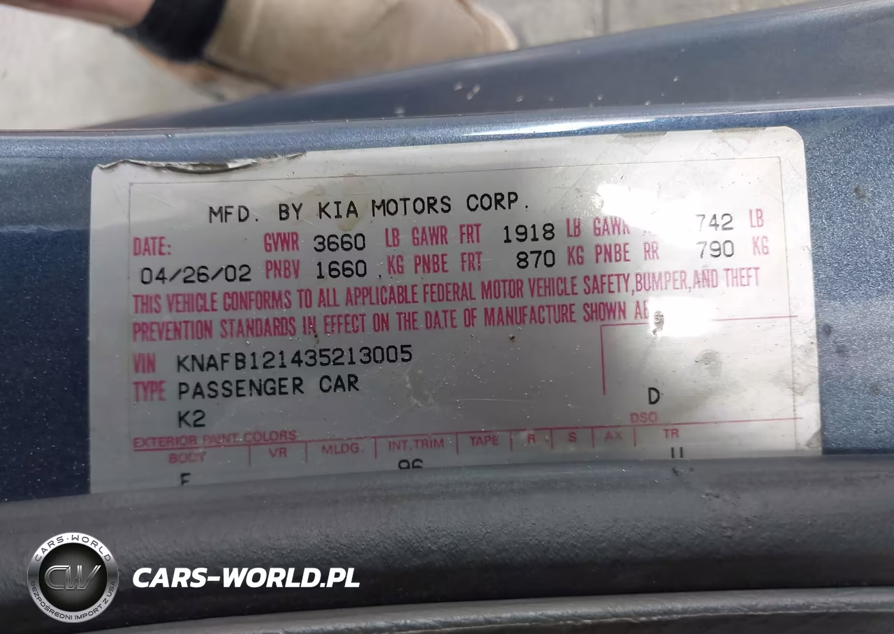 2003 Kia Spectra Ls VIN:KNAFB121435213005 - 9