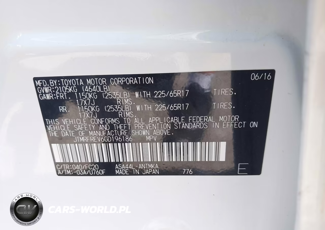 2016 Toyota Rav4 Xle VIN:JTMRFREV6GD196186 - 9
