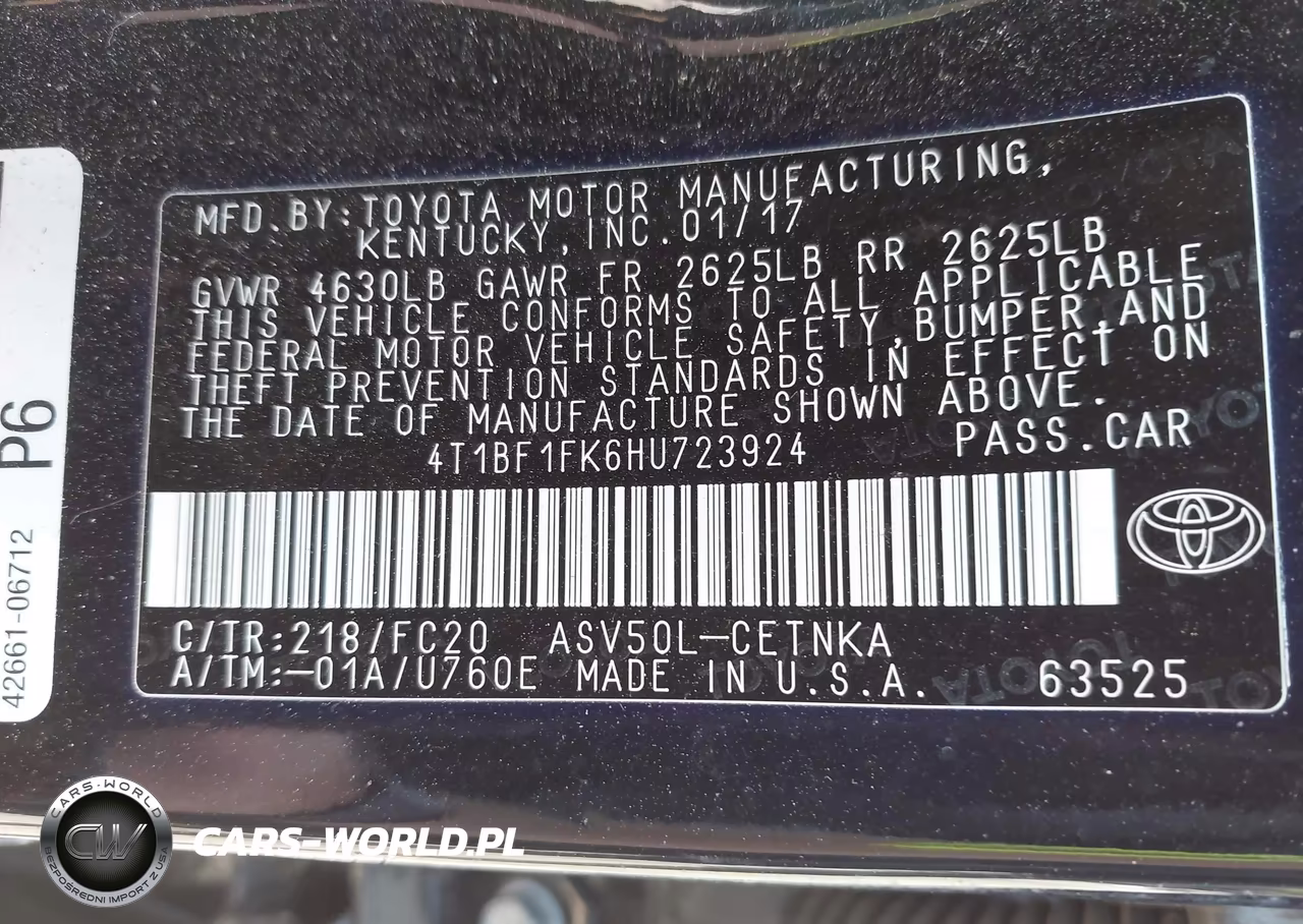 2017 Toyota Camry Le VIN:4T1BF1FK6HU723924 - 9
