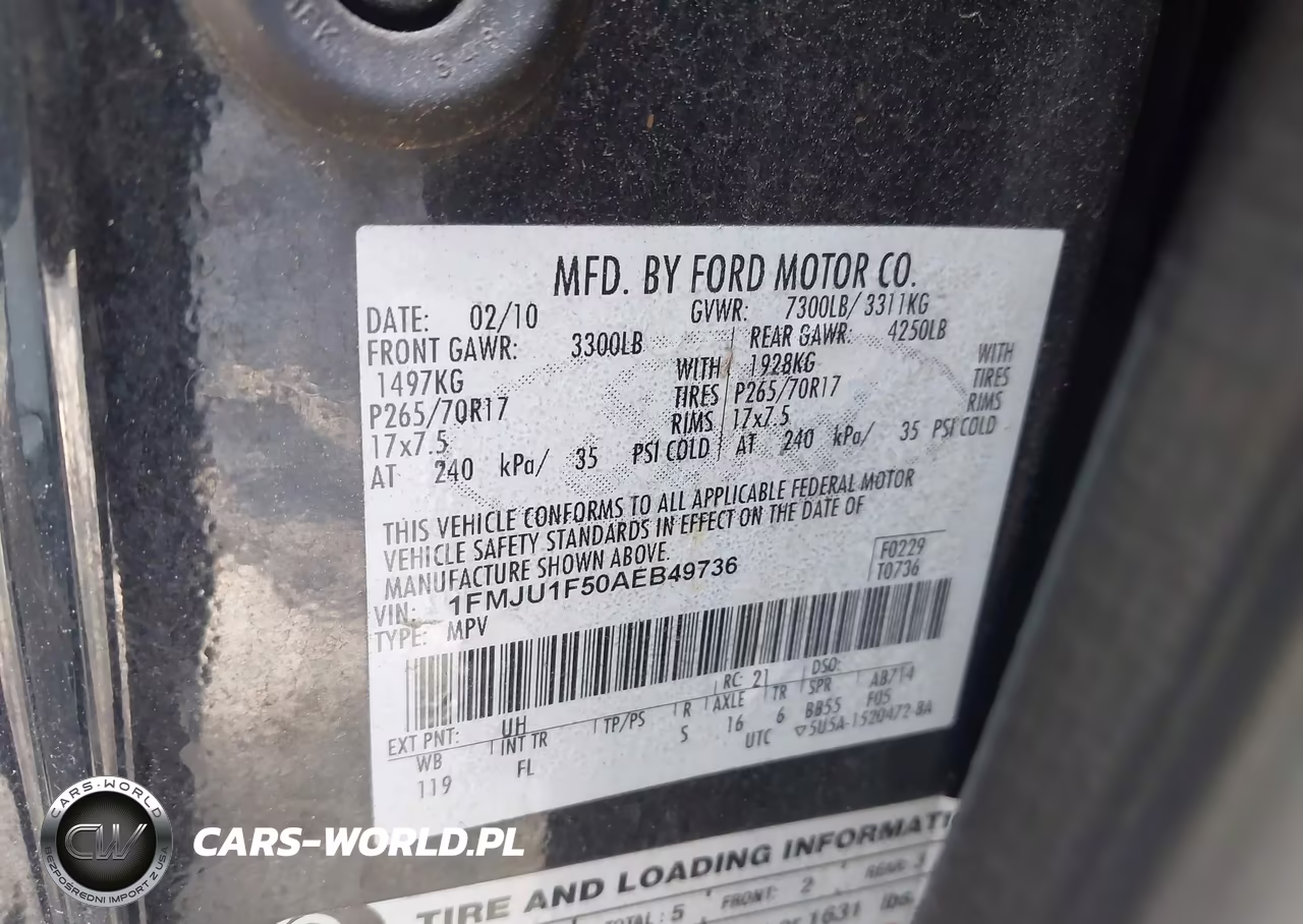 2010 Ford Expedition Xlt VIN:1FMJU1F50AEB49736 - 9