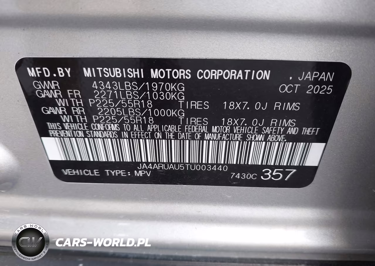 2026 Mitsubishi Outlander Sport 2.0 Es-2.0 Le-2.0 Ralliart-2.0 S-2.0 Se-2.0 Trail Edition VIN:JA4ARUAU5TU003440 - 9