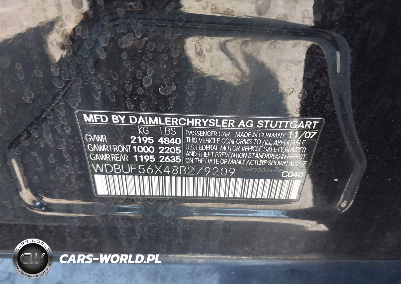 2008 Mercedes-Benz E 350 VIN:WDBUF56X48B279209 - 9