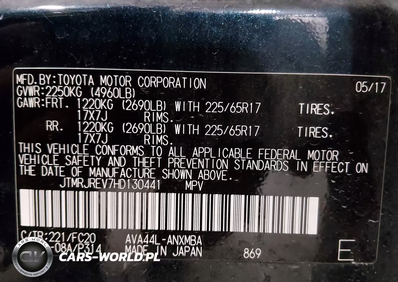 2017 Toyota Rav4 Hybrid Xle VIN:JTMRJREV7HD130441 - 9