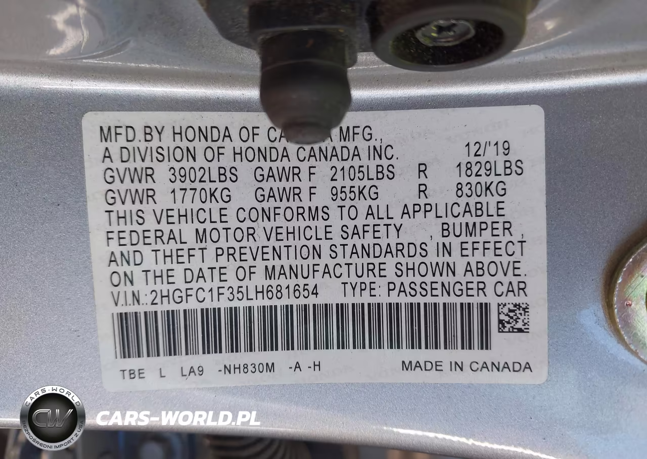 2020 Honda Civic Ex VIN:2HGFC1F35LH681654 - 9