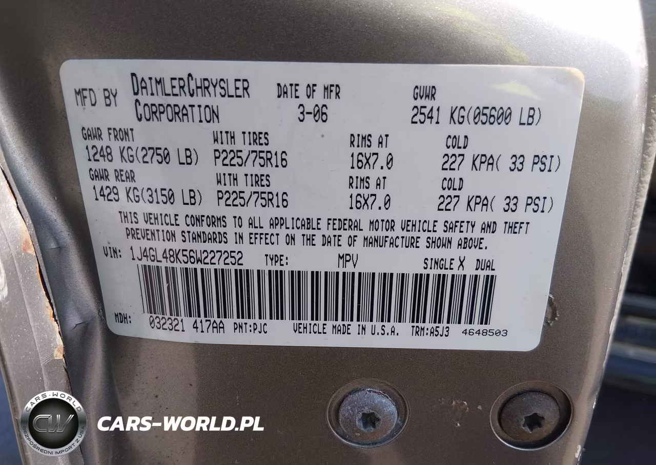 2006 Jeep Liberty Sport VIN:1J4GL48K56W227252 - 9