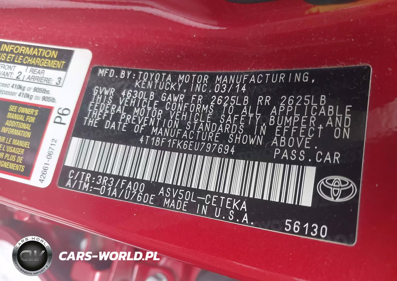 2014 Toyota Camry L VIN:4T1BF1FK6EU797694 - 9