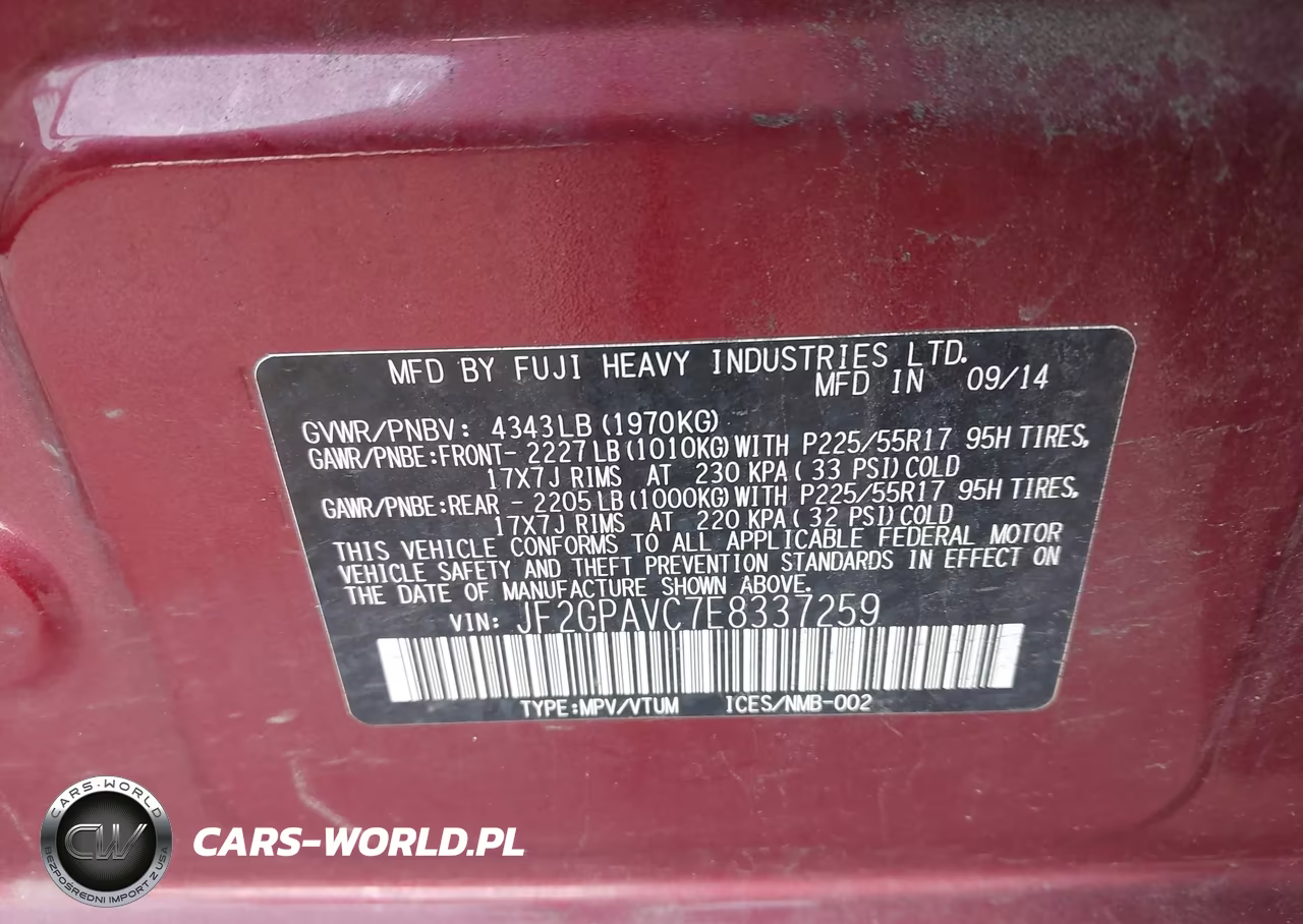 2014 Subaru Xv Crosstrek 2.0I Premium VIN:JF2GPAVC7E8337259 - 9