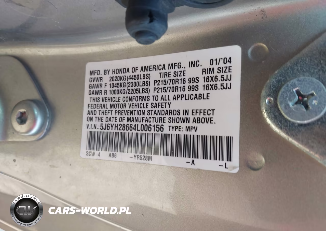 2004 Honda Element Ex VIN:5J6YH28664L006156 - 9