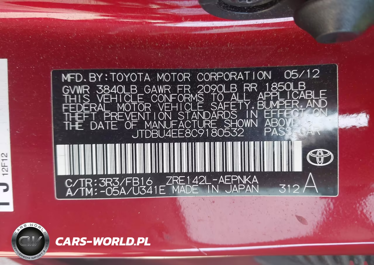 2012 Toyota Corolla Le VIN:JTDBU4EE8C9180532 - 9