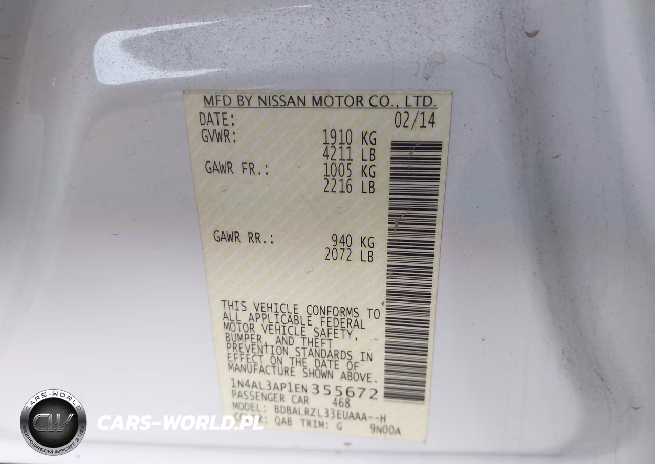 2014 Nissan Altima 2.5 S VIN:1N4AL3AP1EN355672 - 9