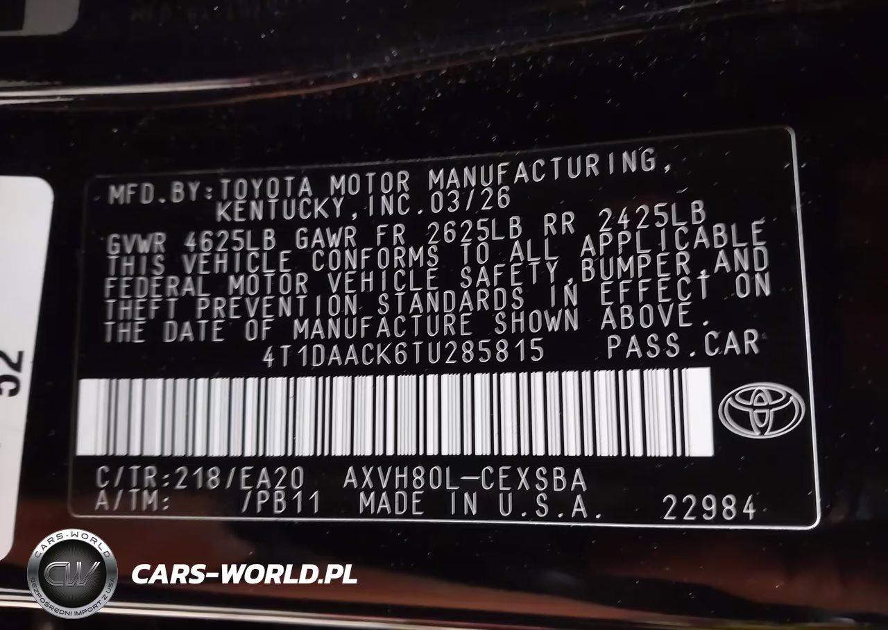 2026 Toyota Camry Se VIN:4T1DAACK6TU285815 - 9