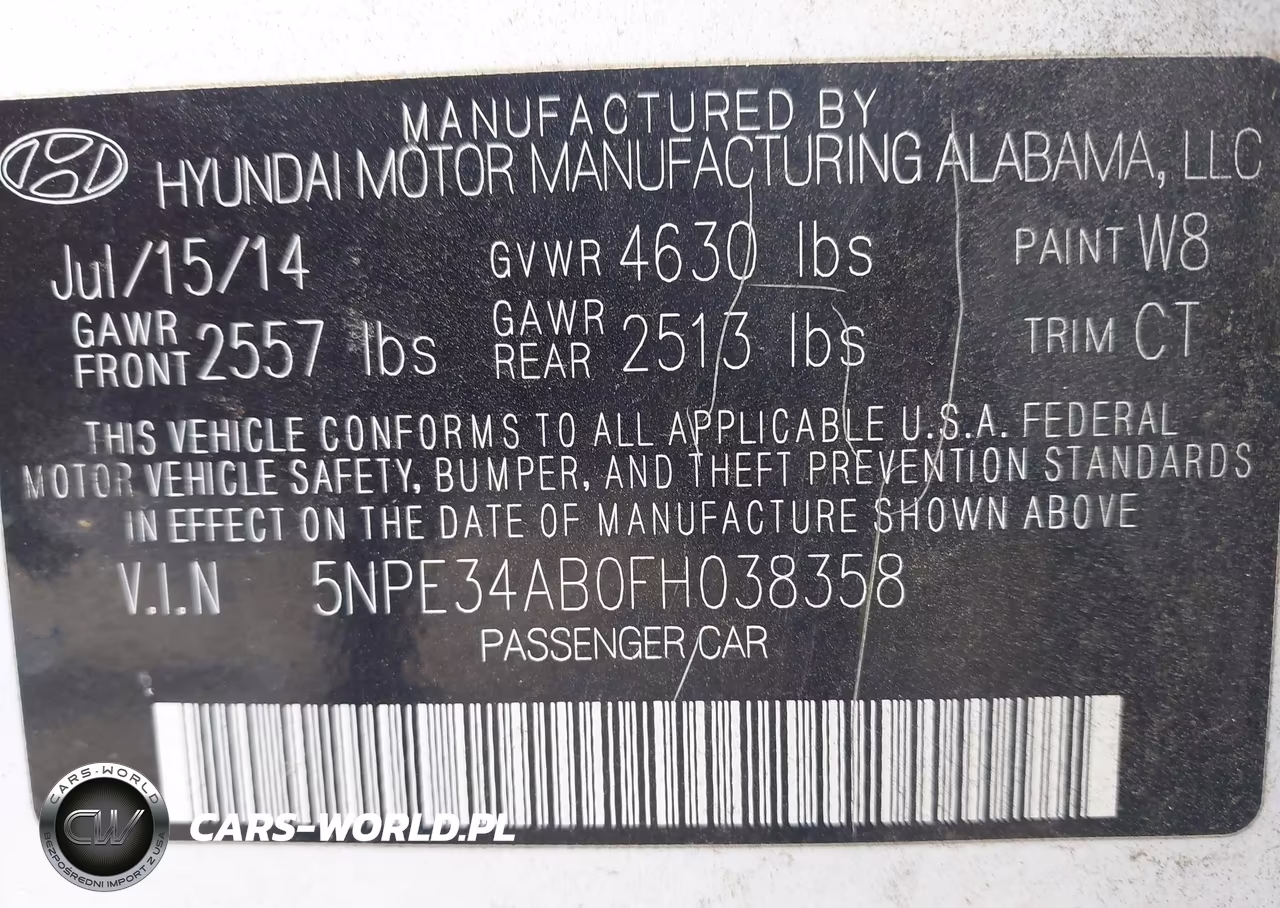 2015 Hyundai Sonata Sport 2.0T VIN:5NPE34AB0FH038358 - 9