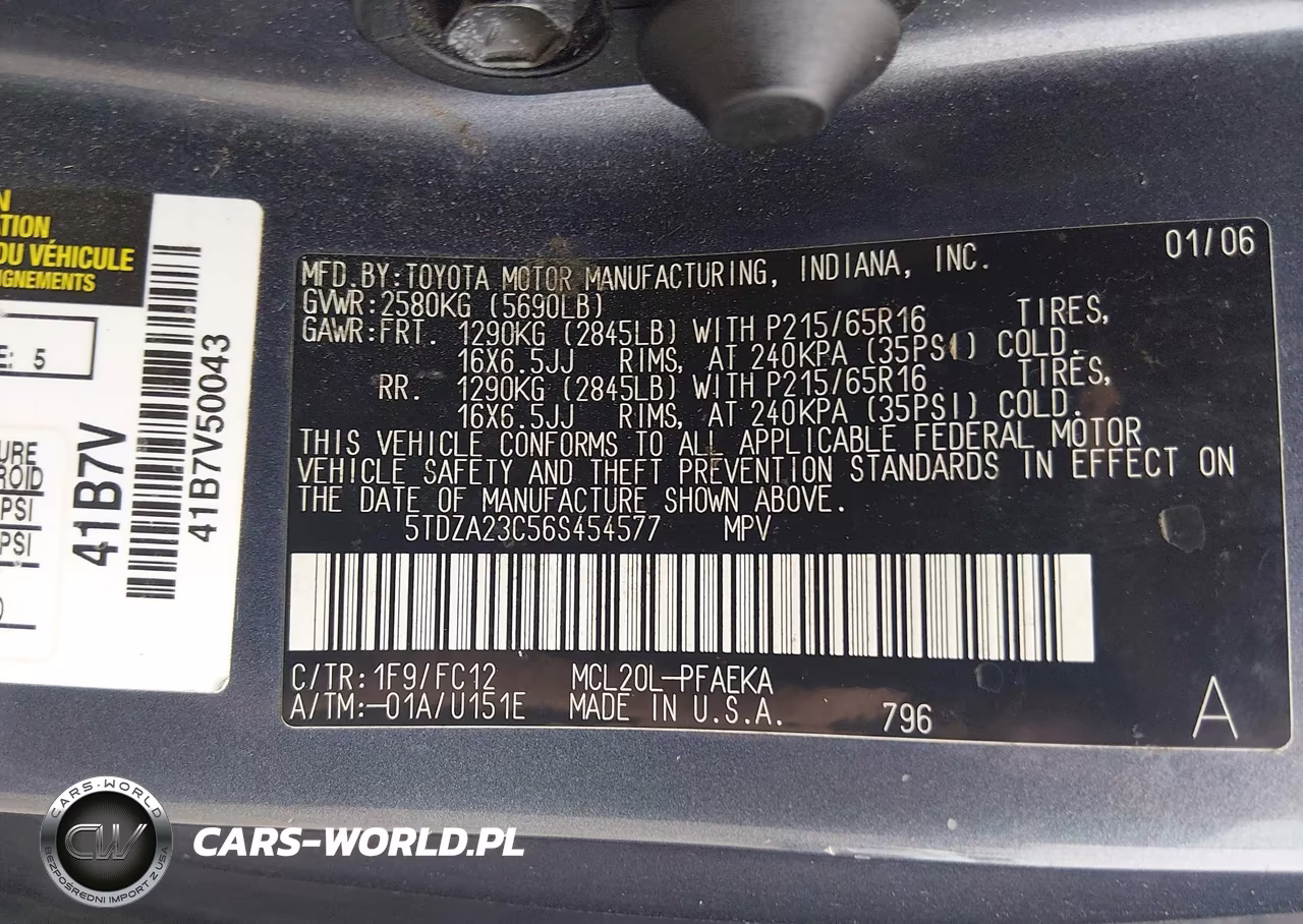 2006 Toyota Sienna Le VIN:5TDZA23C56S454577 - 9