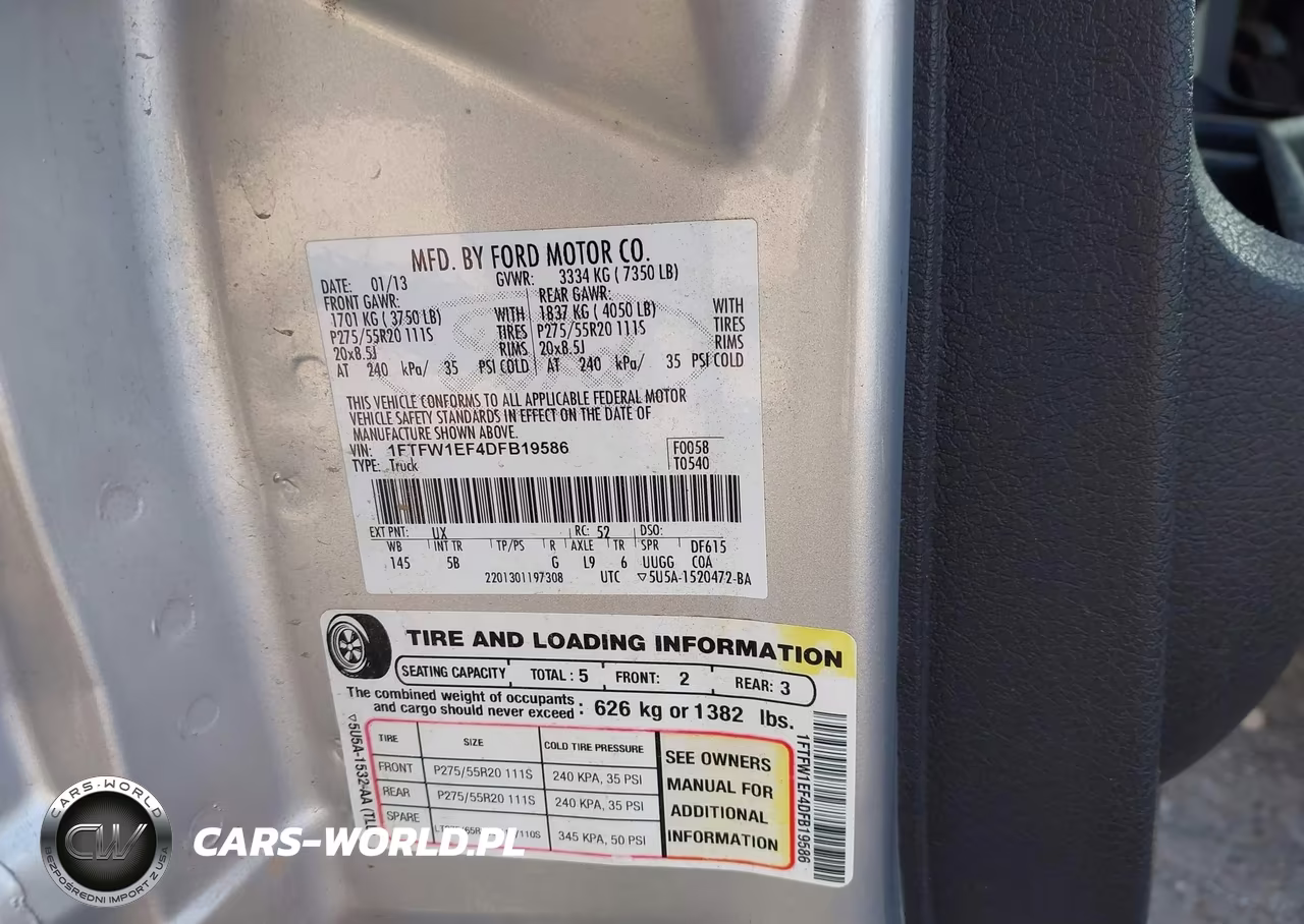 2013 Ford F-150 Fx4 VIN:1FTFW1EF4DFB19586 - 9