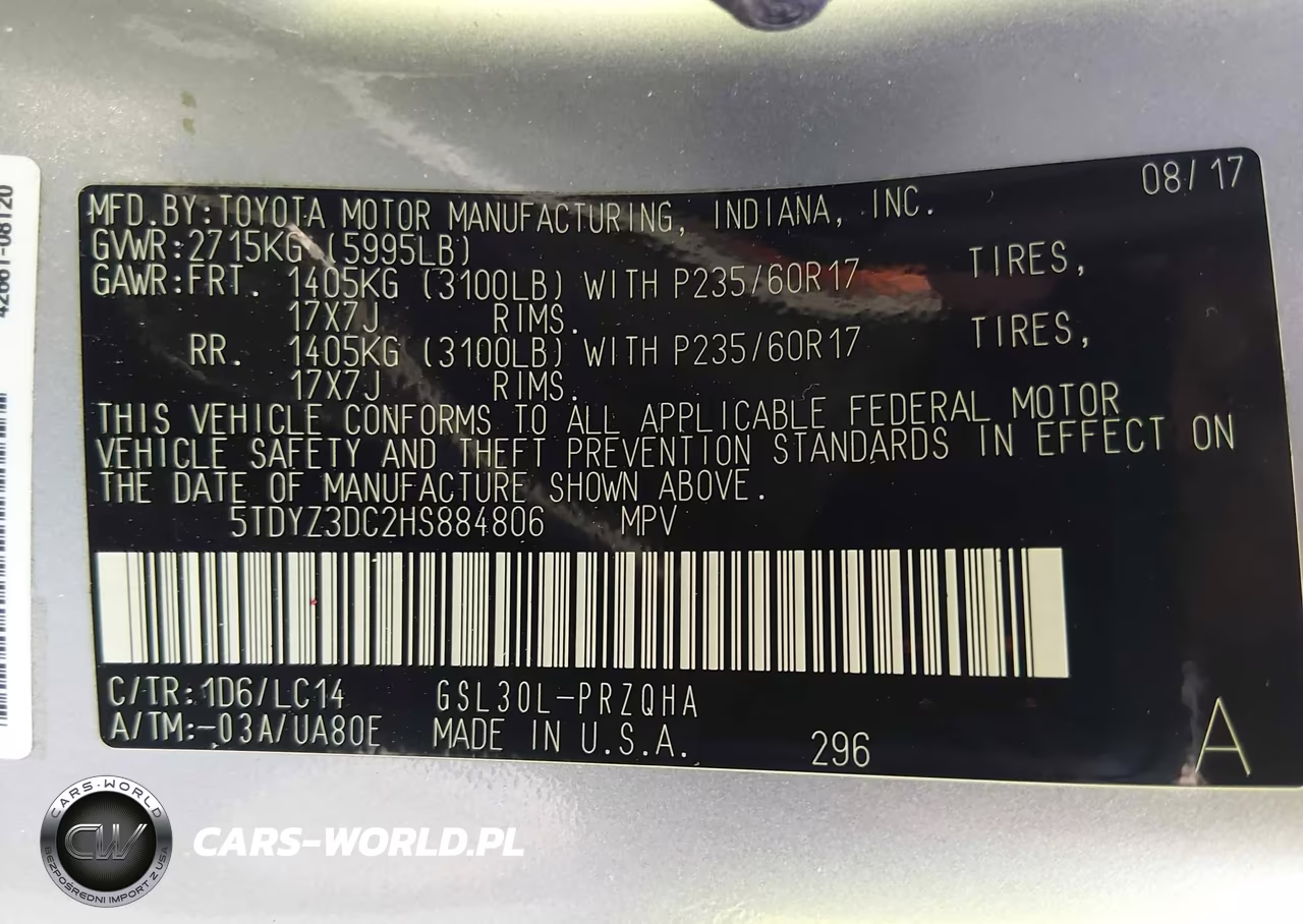 2017 Toyota Sienna Xle 8 Passenger VIN:5TDYZ3DC2HS884806 - 9