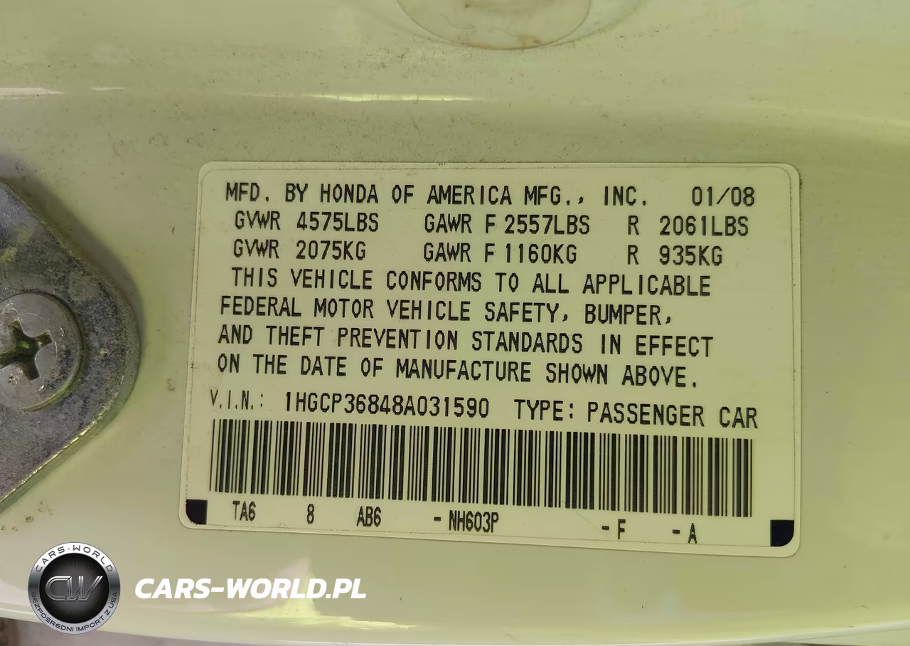 2008 Honda Accord 3.5 Ex-L VIN:1HGCP36848A031590 - 9