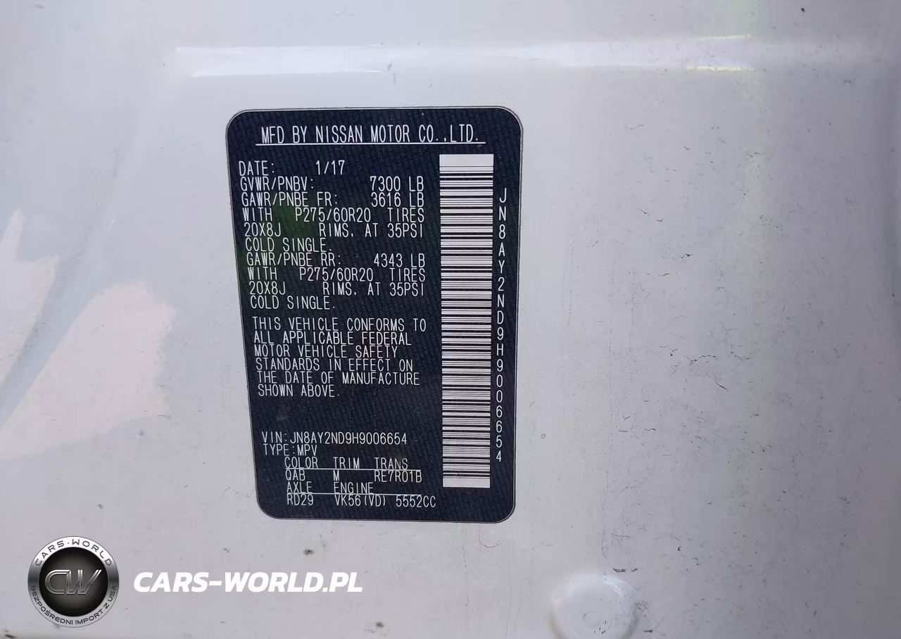 2017 Nissan Armada Sl VIN:JN8AY2ND9H9006654 - 9