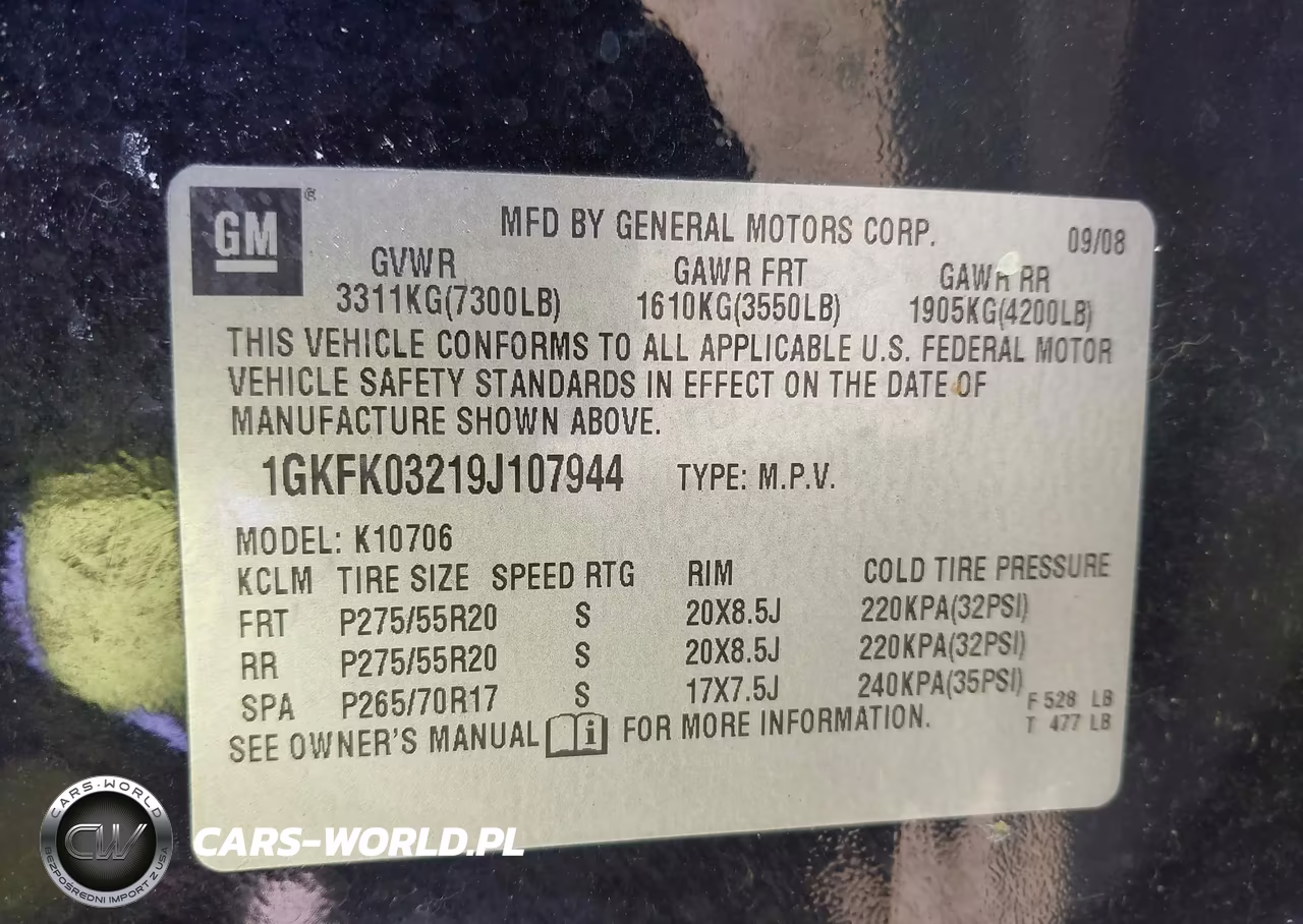 2009 GMC Yukon Denali Denali VIN:1GKFK03219J107944 - 9