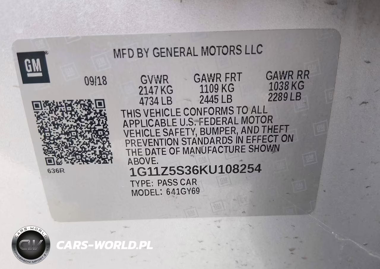 2019 Chevrolet Impala Lt VIN:1G11Z5S36KU108254 - 9