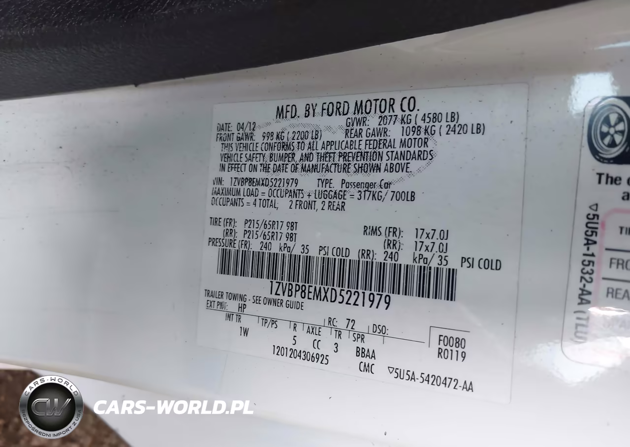 2013 Ford Mustang V6 VIN:1ZVBP8EMXD5221979 - 9