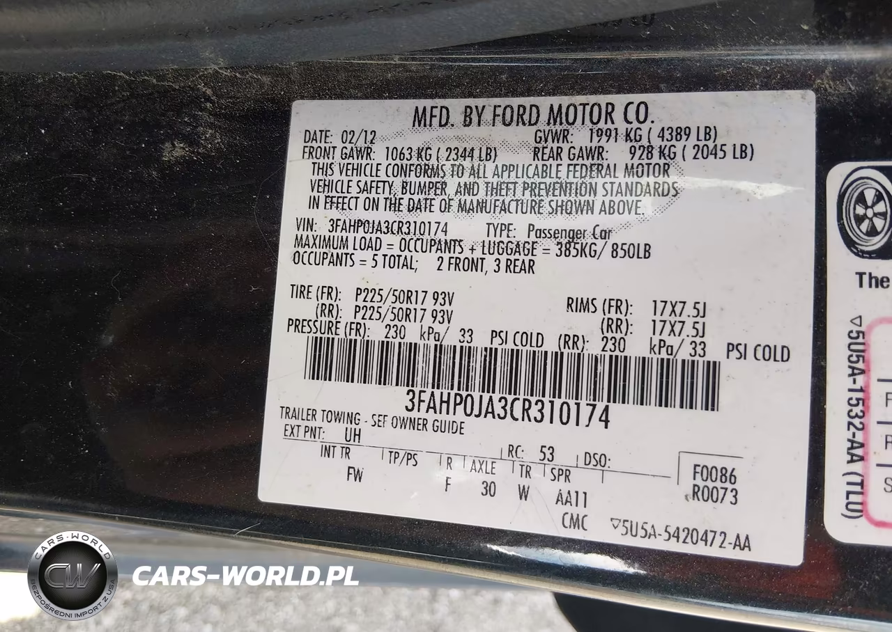 2012 Ford Fusion Sel VIN:3FAHP0JA3CR310174 - 9