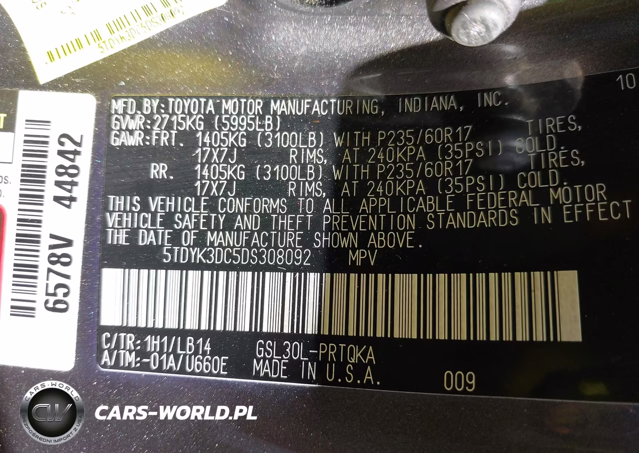 2013 Toyota Sienna Xle V6 8 Passenger VIN:5TDYK3DC5DS308092 - 9