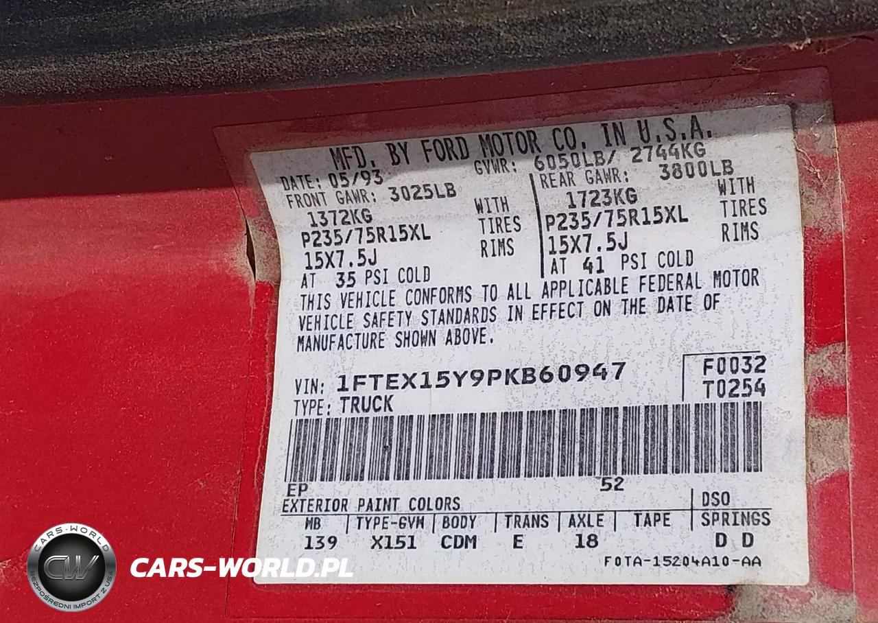 1993 Ford F150 VIN:1FTEX15Y9PKB60947 - 9