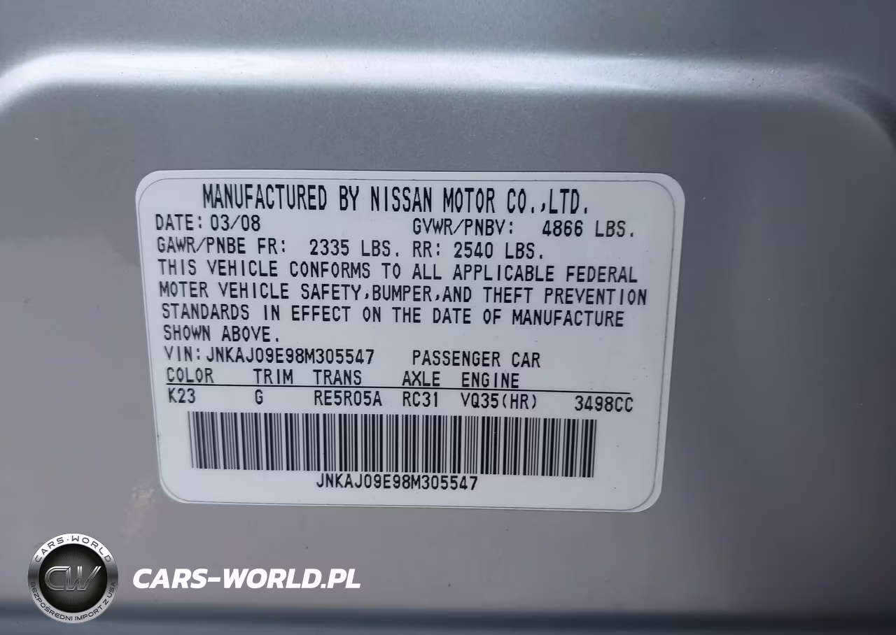 2008 Infiniti Ex35 Journey VIN:JNKAJ09E98M305547 - 9
