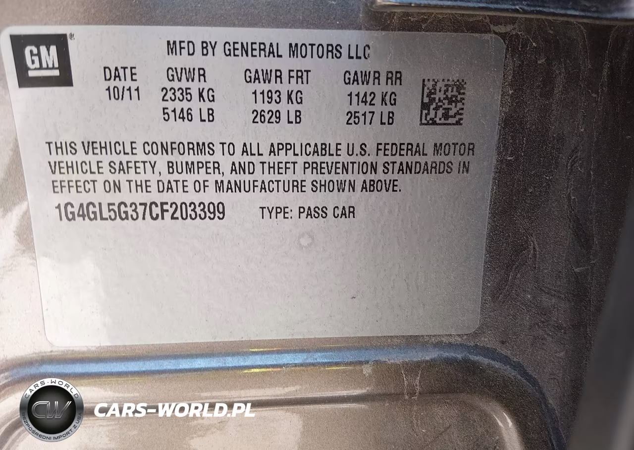 2012 Buick Lacrosse Leather Group VIN:1G4GL5G37CF203399 - 9