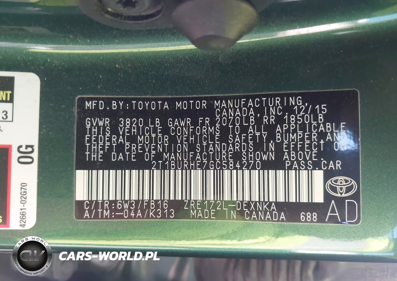 2016 Toyota Corolla Le Plus VIN:2T1BURHE7GC584270 - 9