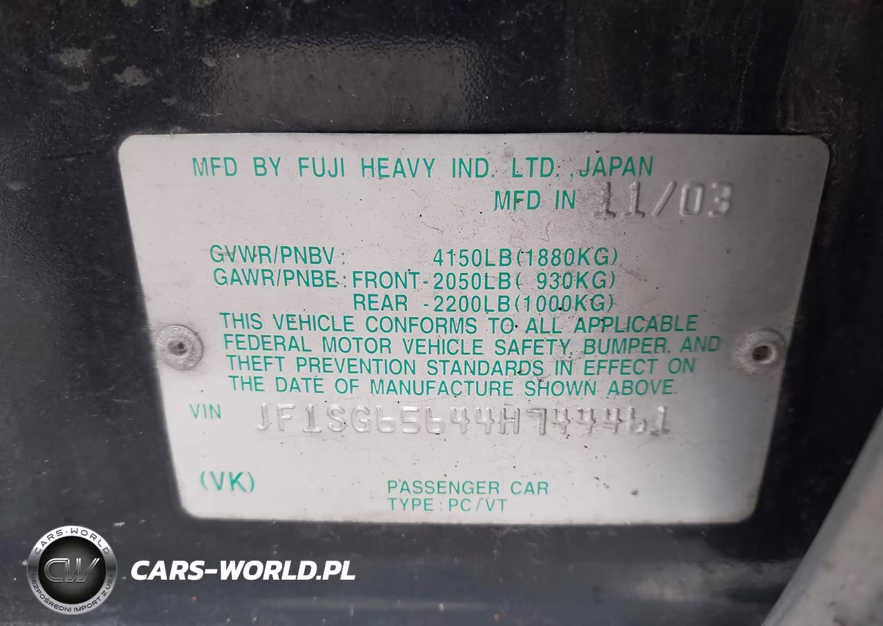 2004 Subaru Forester 2.5Xs VIN:JF1SG65644H744461 - 9