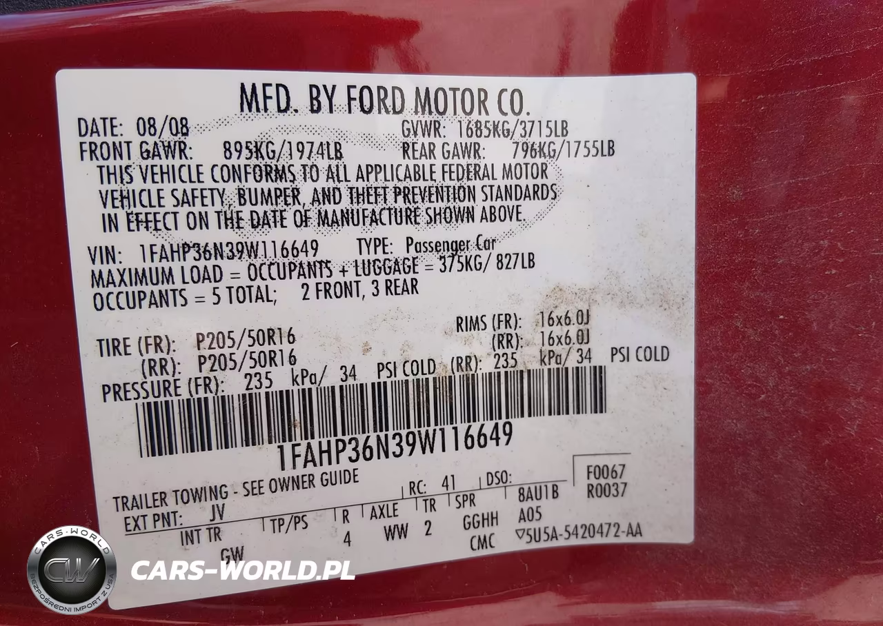 2009 Ford Focus Ses VIN:1FAHP36N39W116649 - 7