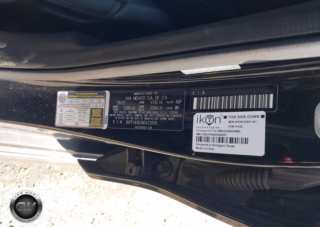 2022 Kia Forte Gt-Line VIN:3KPF54AD3NE423836 - 9
