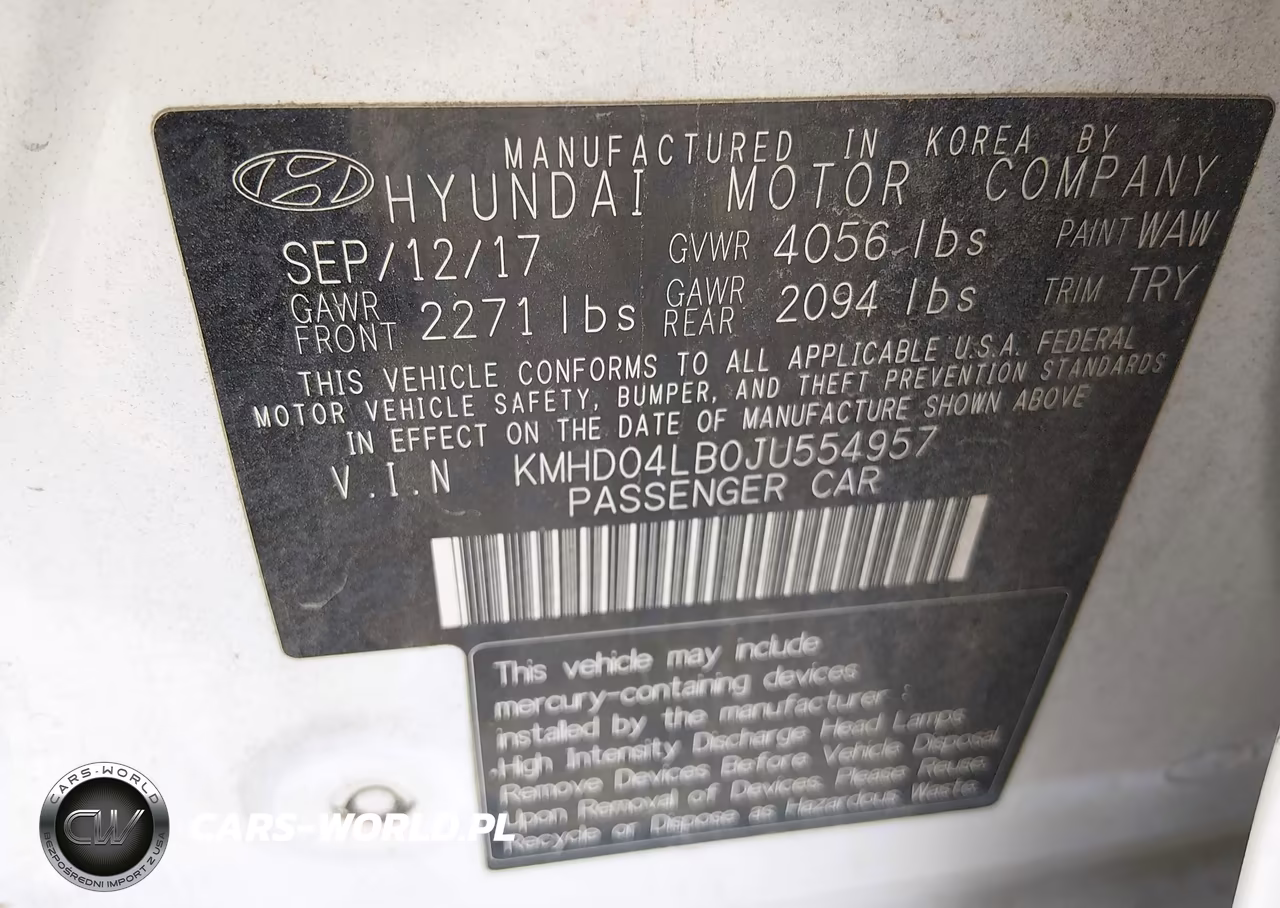 2018 Hyundai Elantra Sport VIN:KMHD04LB0JU554957 - 9