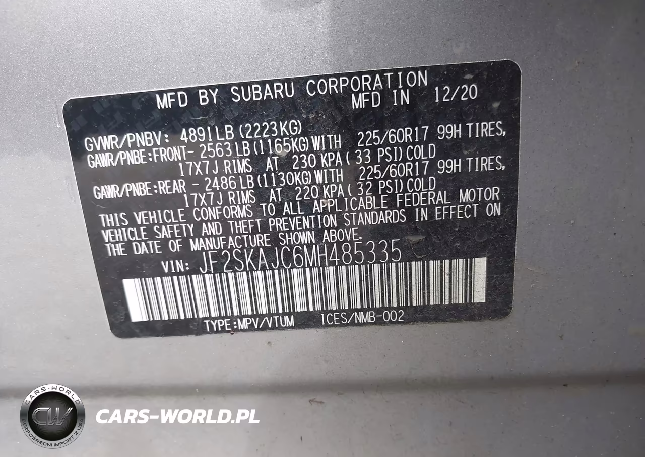 2021 Subaru Forester Premium VIN:JF2SKAJC6MH485335 - 9