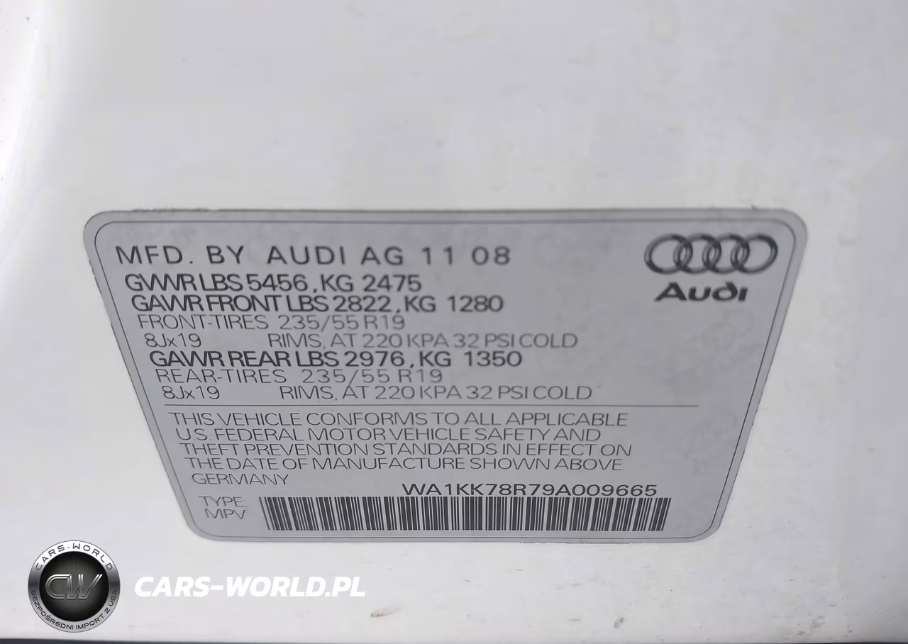 2009 Audi Q5 3.2 Premium VIN:WA1KK78R79A009665 - 9