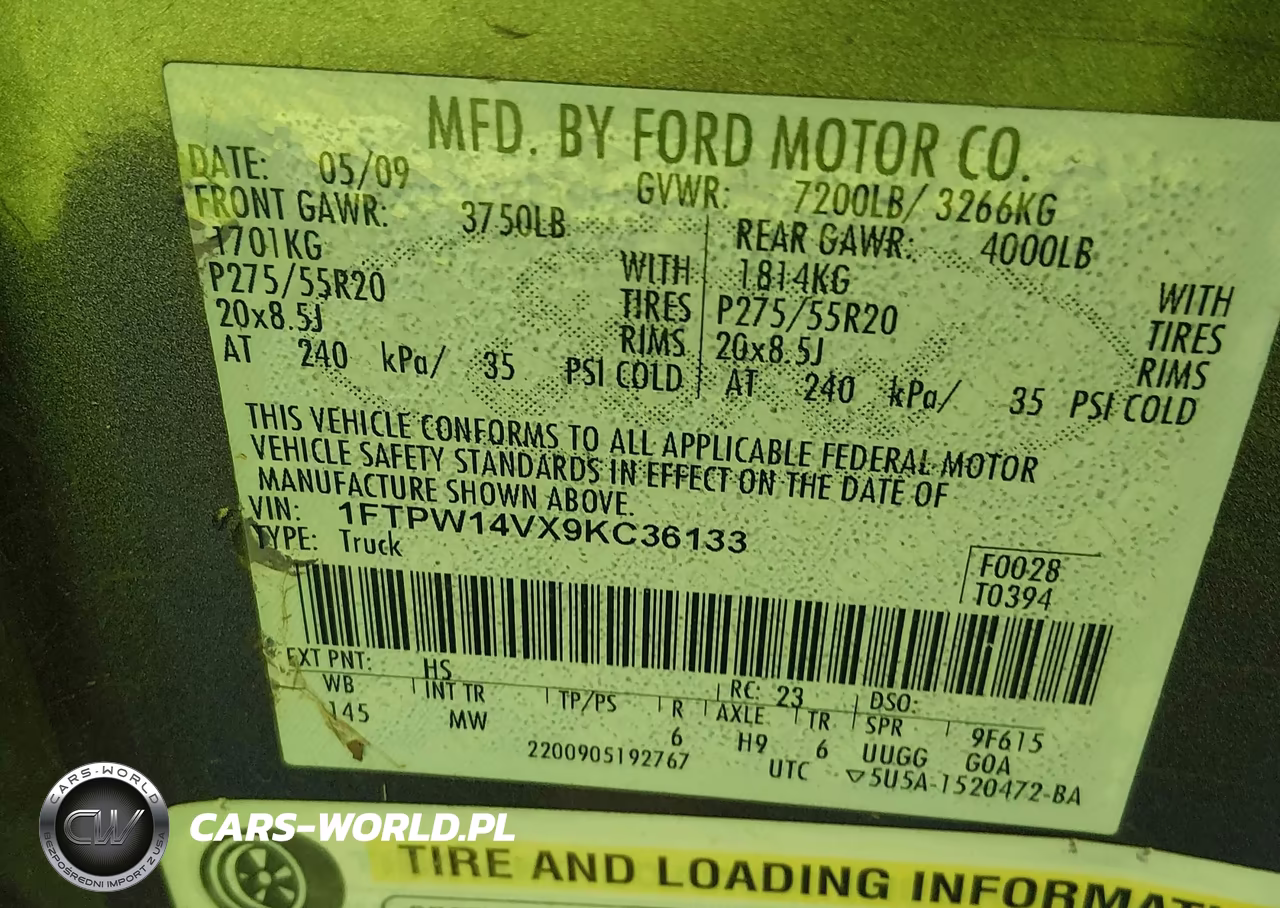 2009 Ford F-150 Fx4-King Ranch-Lariat-Platinum-Xl-Xlt VIN:1FTPW14VX9KC36133 - 9