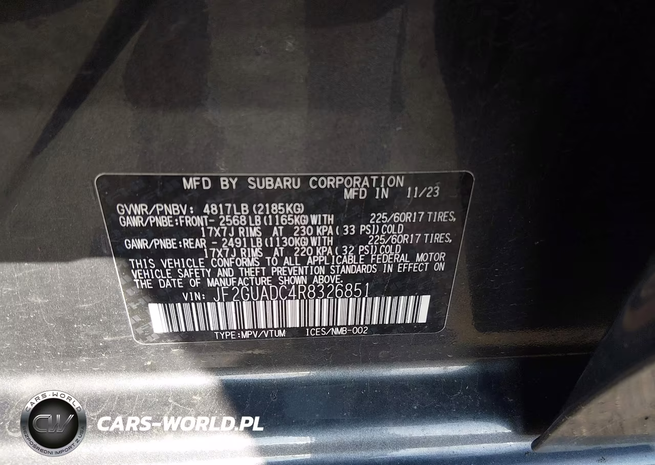 2024 Subaru Crosstrek Premium VIN:JF2GUADC4R8326851 - 9