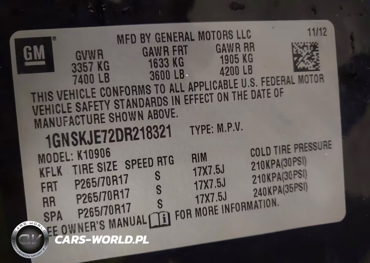 2013 Chevrolet Suburban Lt VIN:1GNSKJE72DR218321 - 9