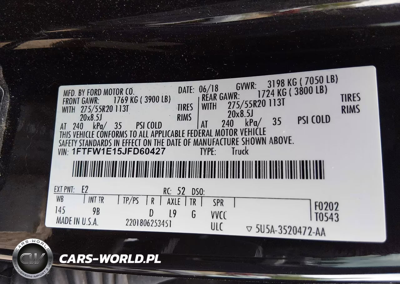 2018 Ford F-150 Platinum VIN:1FTFW1E15JFD60427 - 9