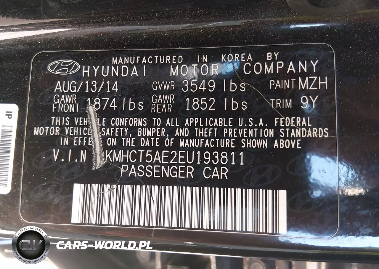 2014 Hyundai Accent Gs VIN:KMHCT5AE2EU193811 - 9